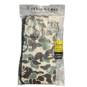 Fashion iPhone 14 Pro Case Camo Print Glitter Camera Cover‎ New
